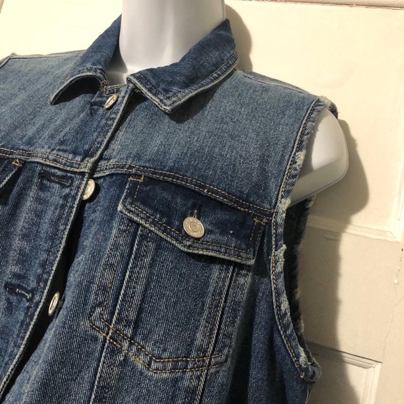 PacSun Cool Lost Girls Embroidered Denim Vest 0022 - Picture 4 of 8
